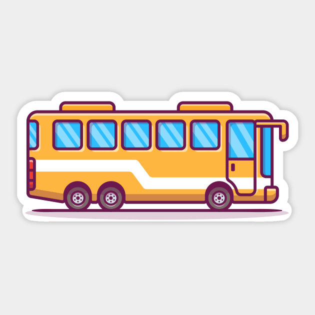 Bus Cartoon Bus Sticker TeePublic